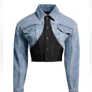NWT Mugler H&M Iconic denim crop jacket